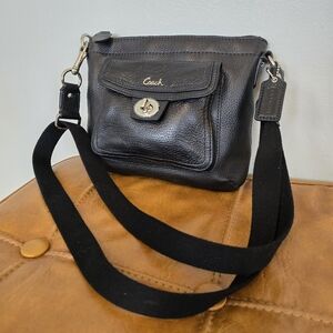 Coach Black Pebbled Leather Crossbody Bag